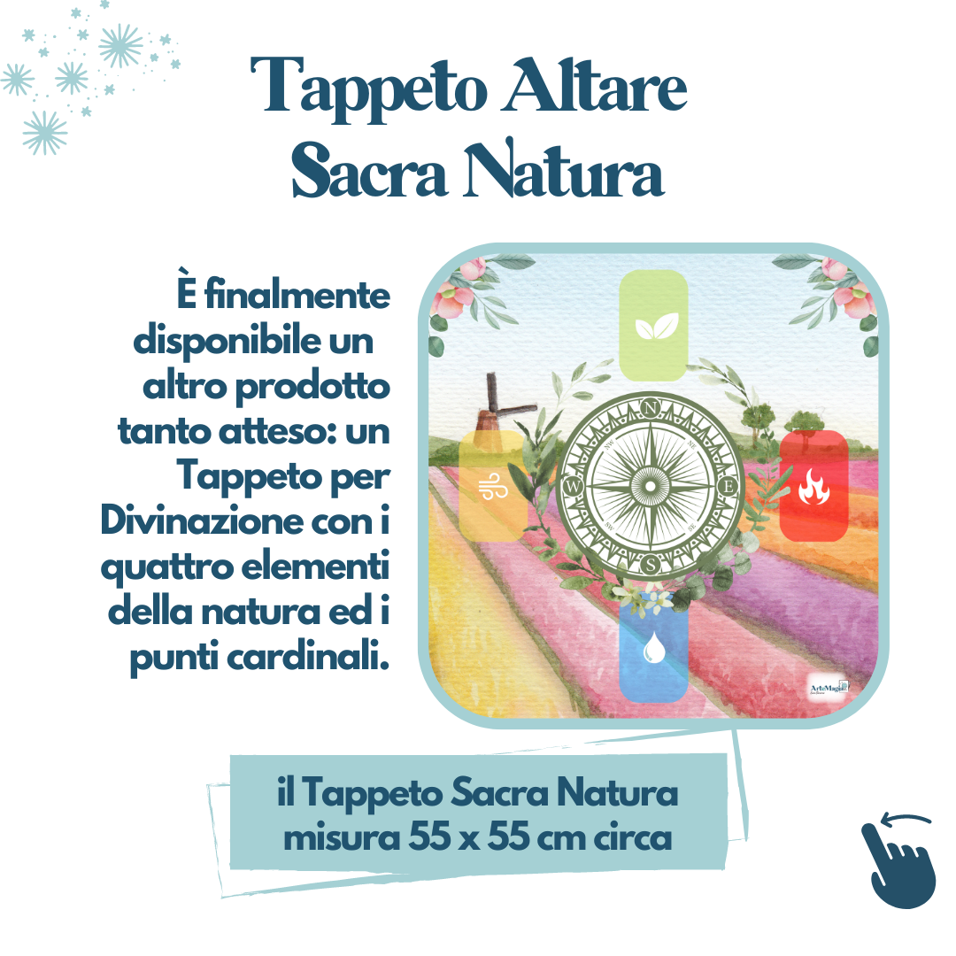 Tappeto per Divinazione per cartomanzia, pendolo altari e rituali di magia bianca